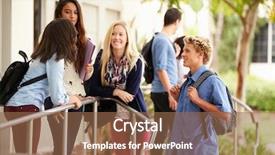  Presentation with school building - Cool new slide set with grade 6 - group of high school students backdrop and a tawny brown colored foreground