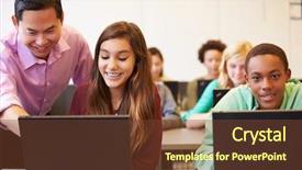  Presentation with diverse high school students - Cool new slides with grade 6 - high school students with teacher backdrop and a tawny brown colored foreground