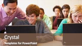  Presentation with high school students - Slide set with grade 6 - high school students with teacher background and a violet colored foreground