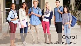  Presentation with high school students - Slide set featuring grade 6 - portrait of high school students background and a soft green colored foreground