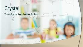  Presentation with school board - Slide deck with grade school math - image of sums written background and a sky blue colored foreground