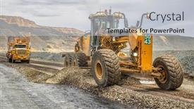  Presentation with truck - Slides enhanced with grader-and-a-truck-repairing background and a light gray colored foreground