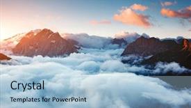  Presentation with fog - PPT theme with gradiant color - creamy fog covered the famous background and a light blue colored foreground