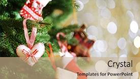  Presentation with christmas tree - Presentation theme consisting of gradiant color - decorated christmas tree on blurred background and a coral colored foreground