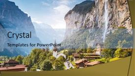  Presentation with alps - Colorful theme enhanced with gradiant color - majestic view of alpine village backdrop and a light blue colored foreground