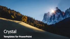  Presentation with chemical safety in work place - Theme featuring gradiant color - morning in st magdalena village background and a wine colored foreground