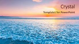  Presentation with sunset beach - PPT theme consisting of gradiant color - radiant colorful sea beach sunset background and a lemonade colored foreground