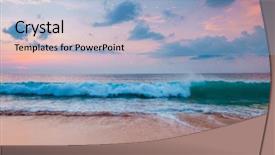  Presentation with sunset beach - Colorful presentation enhanced with gradiant color - radiant colorful sea beach sunset backdrop and a light blue colored foreground