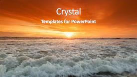  Presentation with sunset beach - Cool new theme with gradiant color - radiant colorful sea beach sunset backdrop and a crimson colored foreground