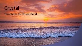  Presentation with sunset beach - Theme enhanced with gradiant color - radiant colorful sea beach sunset background and a coral colored foreground