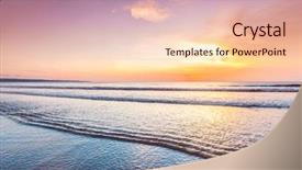  Presentation with sunset beach - Slides featuring gradiant color - radiant colorful sea beach sunset background and a lemonade colored foreground