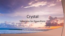  Presentation with sunset beach - Theme with gradiant color - radiant colorful sea beach sunset background and a soft green colored foreground