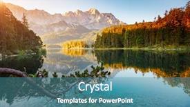  Presentation with scene - Slide set having gradiant color - scenic surroundings near famous lake background and a teal colored foreground