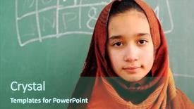  Presentation with arabic children - Audience pleasing slides consisting of grading kids - cute lovely arabic school children backdrop and a ocean colored foreground