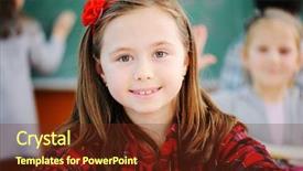  Presentation with school children - Slide deck enhanced with grading kids - cute lovely school children background and a tawny brown colored foreground