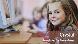  Presentation with children education - Beautiful PPT theme featuring grading practices - it education with children group backdrop and a  colored foreground