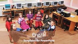  Presentation with children education - Audience pleasing theme consisting of grading practices - it education with children group backdrop and a  colored foreground