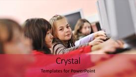  Presentation with meditation children education school - Colorful PPT layouts enhanced with grading practices - it education with children group backdrop and a  colored foreground