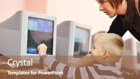  Presentation with children education - Audience pleasing presentation theme consisting of grading practices - it education with children group backdrop and a coral colored foreground