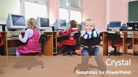  Presentation with children education - Amazing PPT theme having grading practices - it education with children group backdrop and a  colored foreground