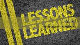  Presentation with lessons learned - Presentation design having grading practices - lessons learned background and a gold colored foreground