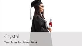  Presentation with black female - Amazing presentation theme having graduate-female-student backdrop and a light gray colored foreground