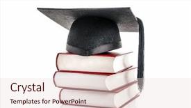  Presentation with learning - Theme enhanced with graduate learning - black graduation hat on pile background and a lemonade colored foreground