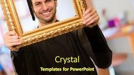  Presentation with frame - Presentation enhanced with graduation gold - graduate man looking background and a wine colored foreground