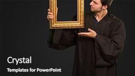  Presentation with graduation frame - Presentation theme with graduate man showing a frame background and a black colored foreground