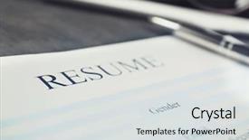  Presentation with resume - Colorful theme enhanced with graduate seeking employment - blank resume form closeup backdrop and a  colored foreground