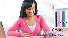  Presentation with black women student - Amazing theme having graduate seeking employment - happy young black female student backdrop and a coral colored foreground