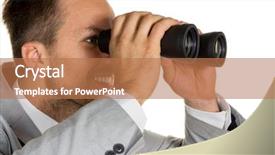  Presentation with search button searching information online - PPT layouts consisting of graduate seeking employment - manager young entrepreneurs with binoculars background and a  colored foreground