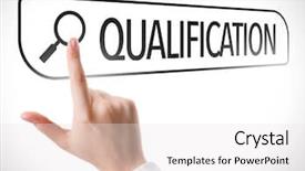  Presentation with search - Beautiful slide set featuring graduate seeking employment - qualification written in search bar backdrop and a white colored foreground