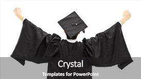  Presentation with student - Amazing slide deck having graduate student in graduation gown backdrop and a dark gray colored foreground