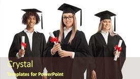  Presentation with diploma - Presentation design with graduate-students-posing-with-diploma background and a tawny brown colored foreground