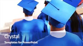  Presentation with hat - Audience pleasing presentation theme consisting of graduate students wearing graduation hat backdrop and a ocean colored foreground