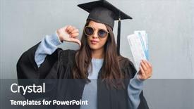  Presentation with open bible over grunge sandstone - Slide deck with graduate uniform holding boarding pass background and a dark gray colored foreground