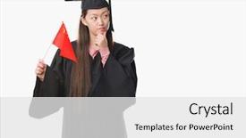  Presentation with china flag - Beautiful PPT layouts featuring graduate uniform holding china flag backdrop and a white colored foreground