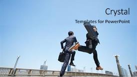  Presentation with business road map - PPT theme having graduates sun - business two men jumping background and a  colored foreground