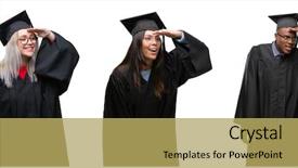  Presentation with collage of diversity people - Beautiful slides featuring graduates sun - collage of group of young backdrop and a yellow colored foreground