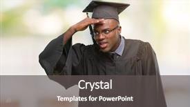  Presentation with ophthalmology african american models - Colorful PPT layouts enhanced with graduates sun - young graduated african american man backdrop and a dark gray colored foreground