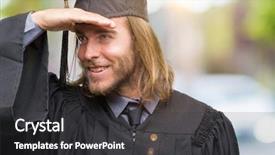  Presentation with special education young adult man - Beautiful presentation design featuring graduates sun - young handsome graduated man backdrop and a  colored foreground