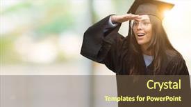  Presentation with wearing swimming goggles and cap - Cool new presentation theme with graduates sun - young hispanic woman wearing graduated backdrop and a tawny brown colored foreground