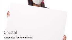  Presentation with poster - Slide set having graduating-female-wearing-medical-face background and a white colored foreground