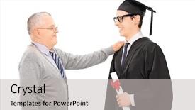 Presentation with father - Theme with graduating isolated on white background background and a light gray colored foreground