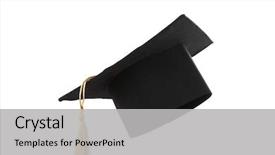  Presentation with hat - Cool new slides with graduation - black student hat isolated backdrop and a light gray colored foreground