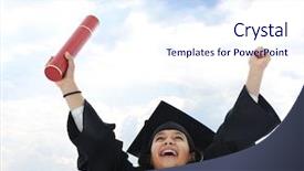  Presentation with diploma - Audience pleasing slide deck consisting of graduation - diploma graduating little arabic student backdrop and a sky blue colored foreground