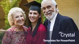  Presentation with portrait of excited overjoyed female - Colorful PPT layouts enhanced with anemone clownfish nemo fish backdrop and a ocean colored foreground