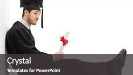  Presentation with diploma - Theme featuring graduation - sad graduate student background and a dark gray colored foreground