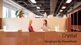  Presentation with assessment - Amazing slide deck having graduation - two young businesswomen having informal backdrop and a red colored foreground